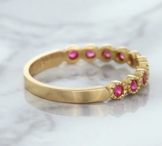 0.26ctw Round Pink Sapphire Ring in 14K Rose Gold