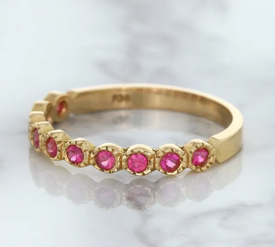 0.26ctw Round Pink Sapphire Ring in 14K Rose Gold