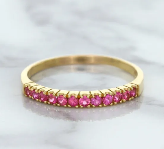 0.35ctw Round Pink Sapphire Ring in 18K Rose Gold