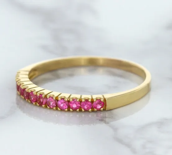 0.35ctw Round Pink Sapphire Ring in 18K Rose Gold