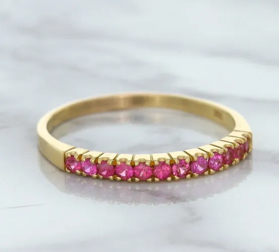 0.35ctw Round Pink Sapphire Ring in 18K Rose Gold