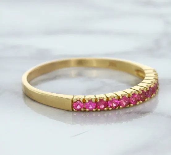 0.35ctw Round Pink Sapphire Ring in 18K Rose Gold