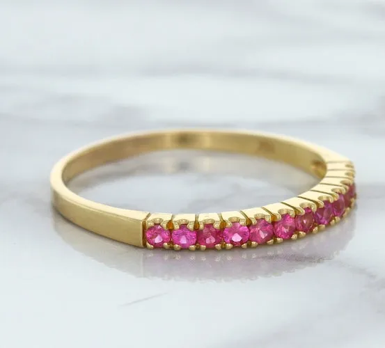 0.35ctw Round Pink Sapphire Ring in 18K Rose Gold