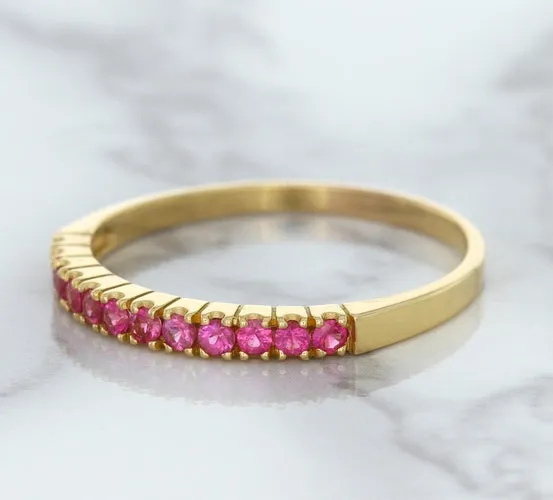 0.35ctw Round Pink Sapphire Ring in 18K Rose Gold