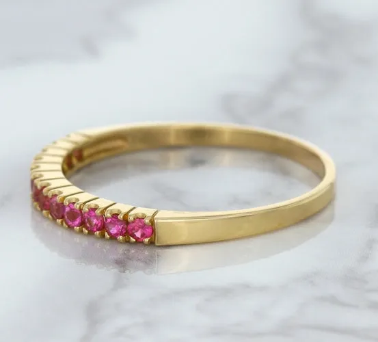 0.35ctw Round Pink Sapphire Ring in 18K Rose Gold