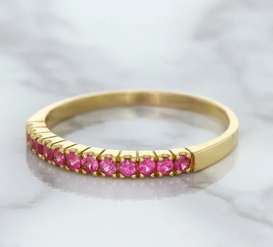 0.35ctw Round Pink Sapphire Ring in 18K Rose Gold