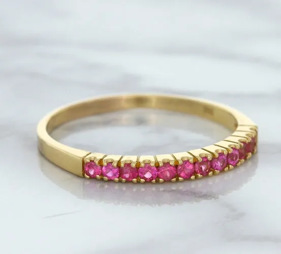 0.35ctw Round Pink Sapphire Ring in 18K Rose Gold