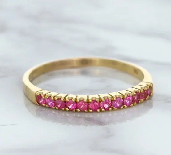 0.35ctw Round Pink Sapphire Ring in 18K Rose Gold