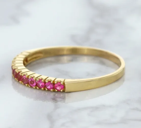 0.35ctw Round Pink Sapphire Ring in 18K Rose Gold