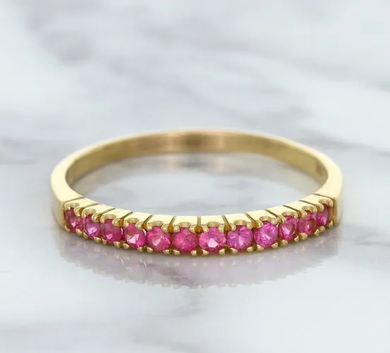 0.35ctw Round Pink Sapphire Ring in 18K Rose Gold