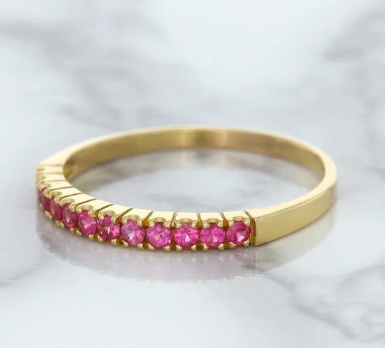 0.35ctw Round Pink Sapphire Ring in 18K Rose Gold