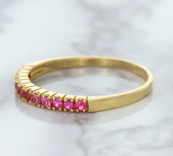 0.35ctw Round Pink Sapphire Ring in 18K Rose Gold