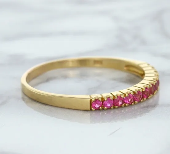 0.35ctw Round Pink Sapphire Ring in 18K Rose Gold
