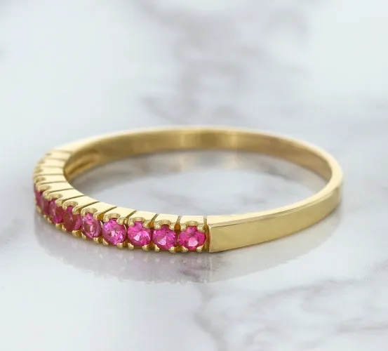 0.35ctw Round Pink Sapphire Ring in 18K Rose Gold