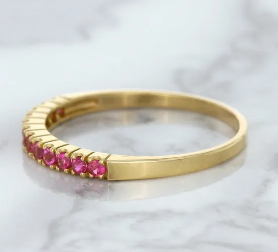 0.35ctw Round Pink Sapphire Ring in 18K Rose Gold