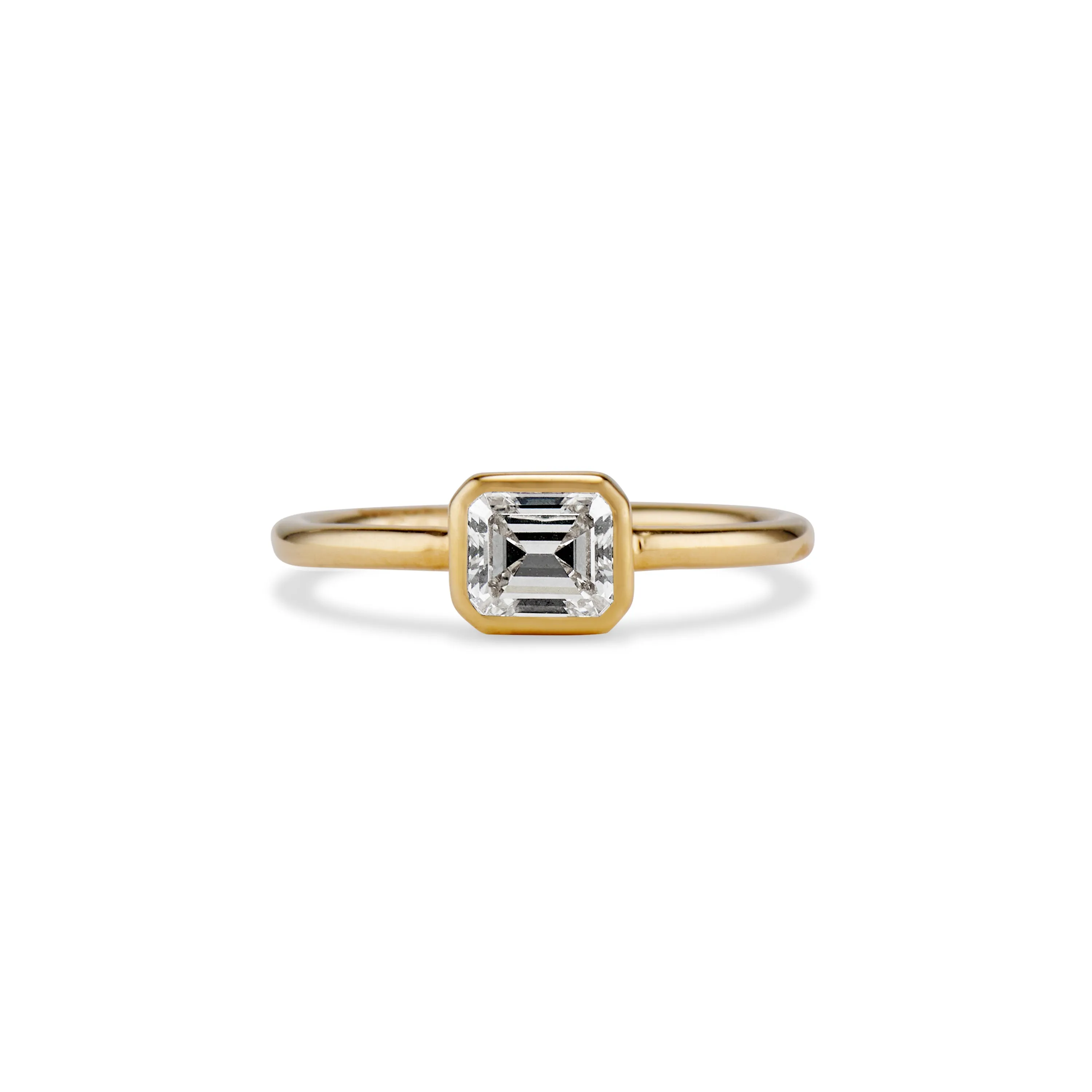 0.72 Carat East West Emerald Cut Diamond Ring