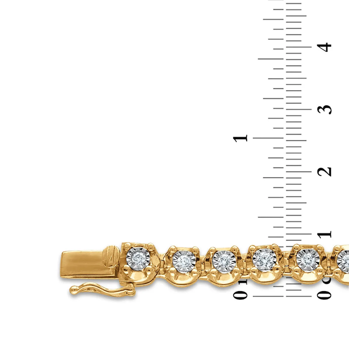 1 CTW Natural Diamond 7.5-inch Tennis Bracelet in 10KT Yellow Gold Plated Sterling Silver