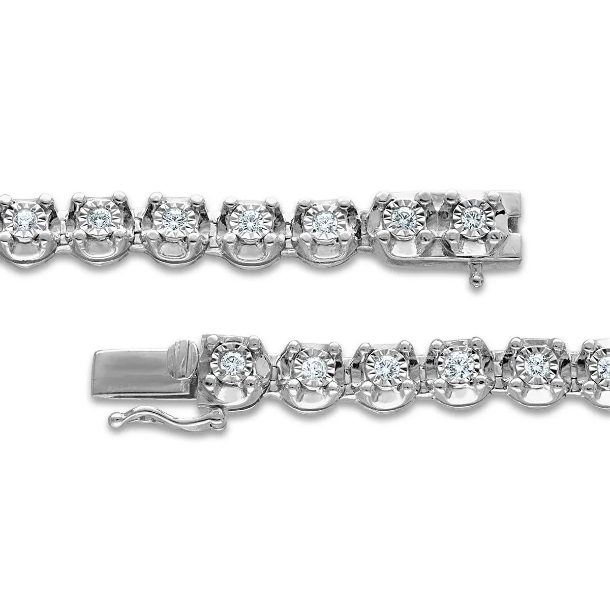 1 CTW Natural Diamond 7.5-inch Tennis Bracelet in Sterling Silver