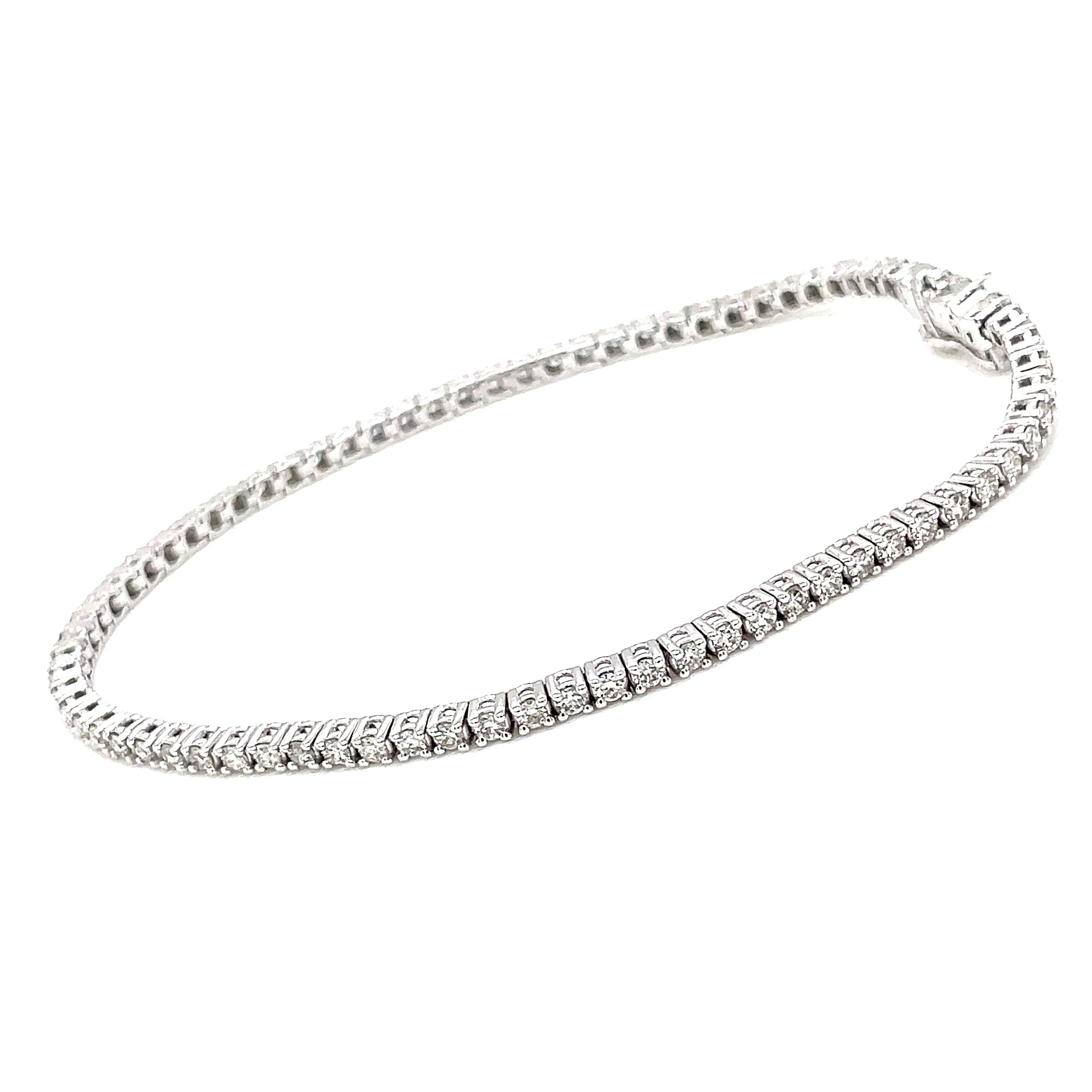 1.06ct 18k White Gold Diamond Tennis Bracelet