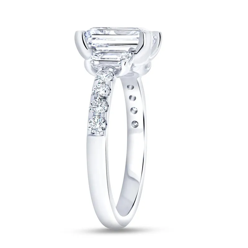 1.06ctw Emerald Cut Three Stone Engagement Ring