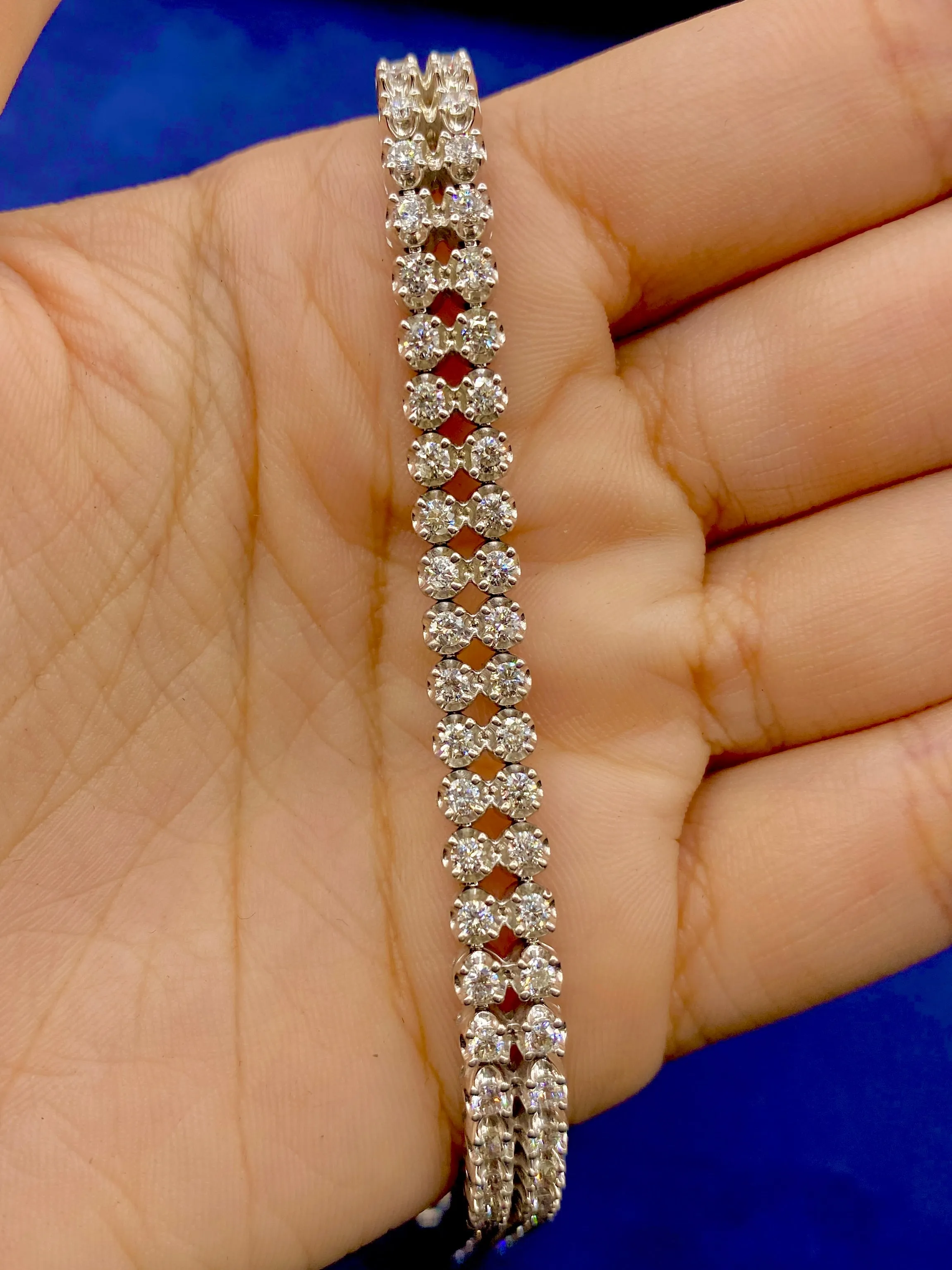 10K Double Row Dazzling Diamond Tennis Bracelet