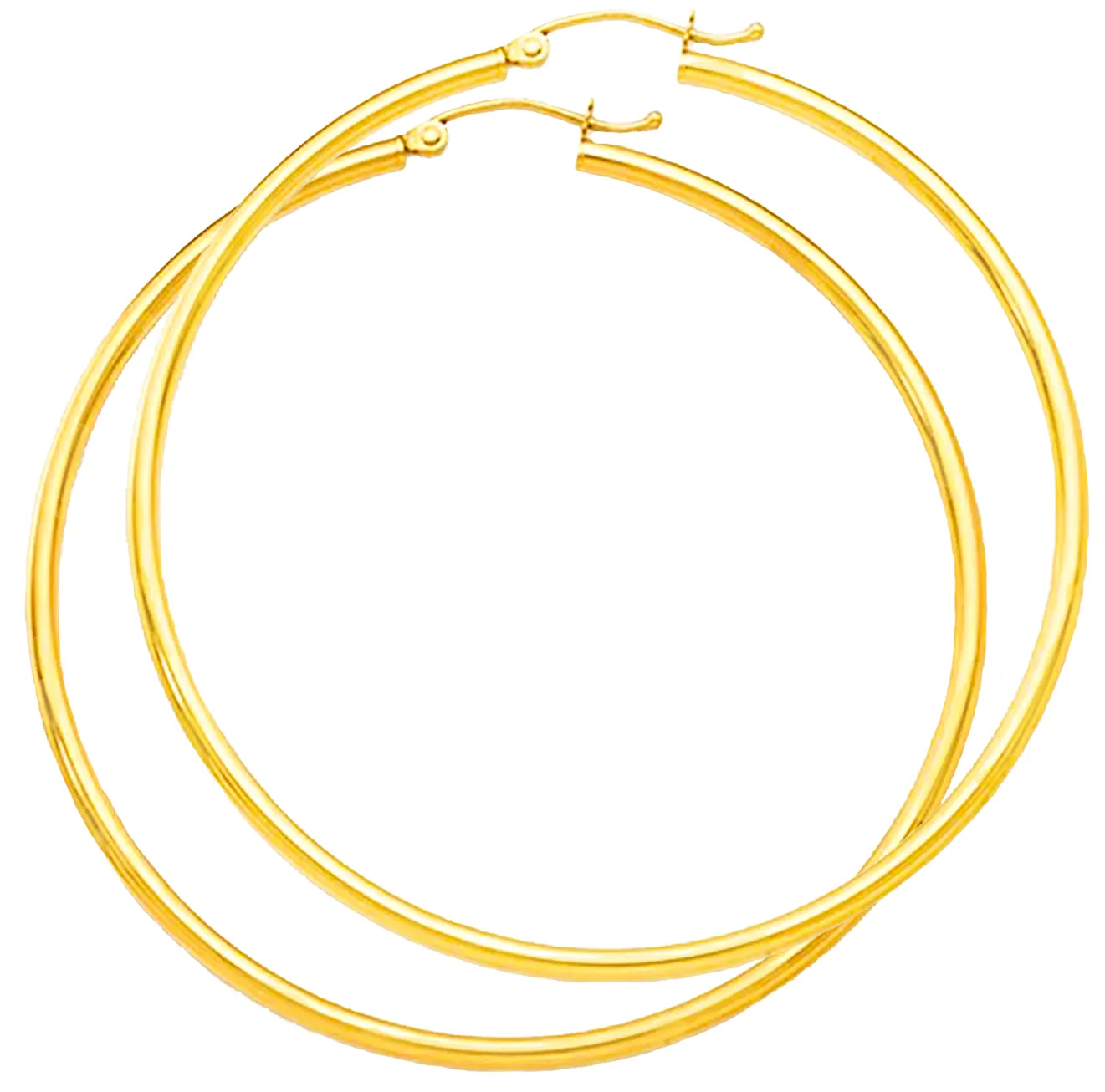 10K Yellow Gold Hoop 3mm Diamond Cut D/C Earrings