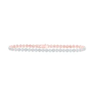 10kt Rose Gold Womens Round Diamond Fashion Bracelet 2-1/5 Cttw