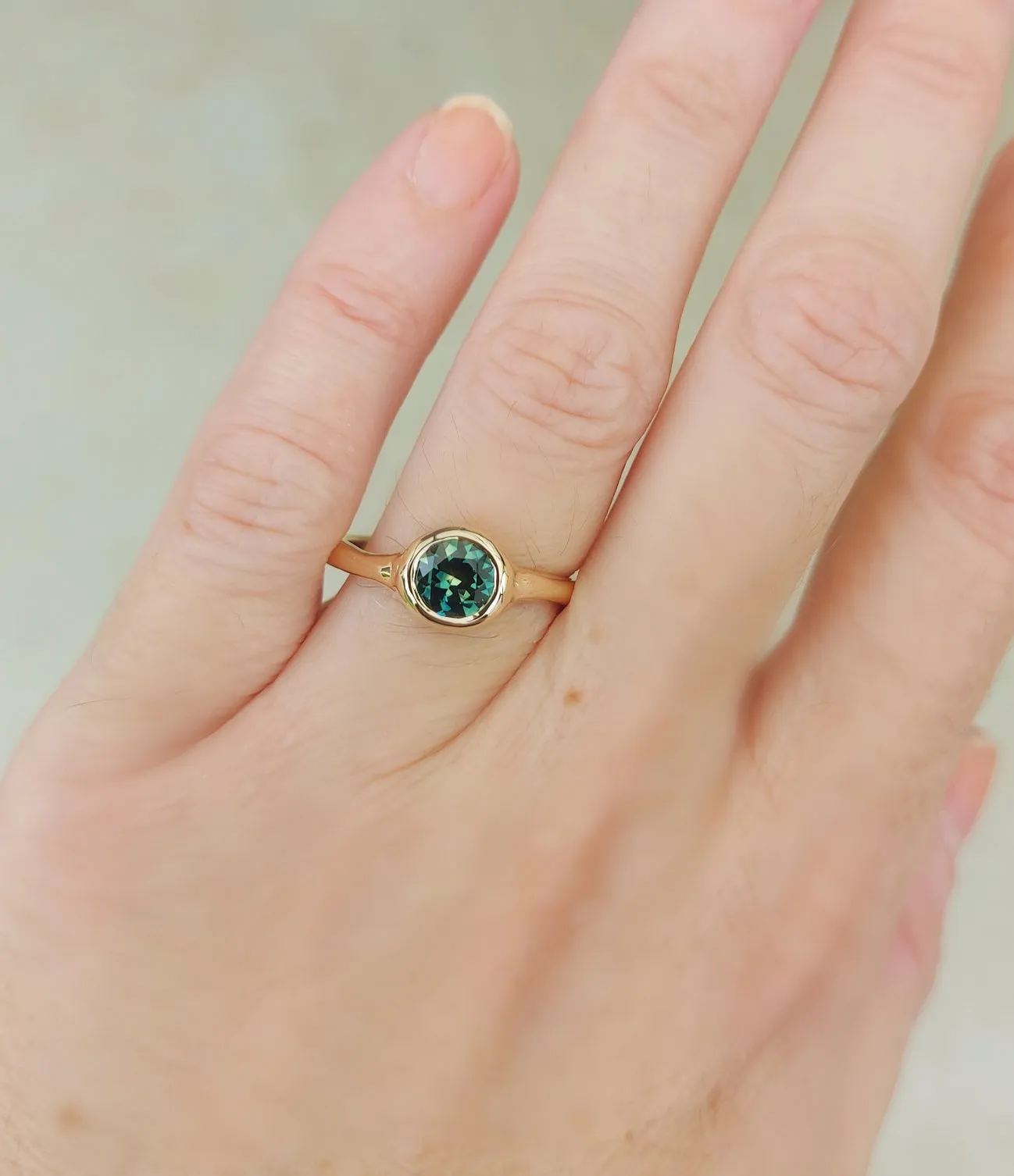 1.12ct Pharaohs Eye Australian Parti Sapphire 9ct Gold Ring