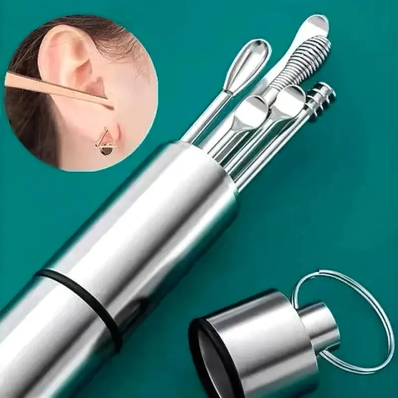 12-Piece Stainless Steel Earpick Set – Spiral Wax Remover & Ear Digging Tool Kit