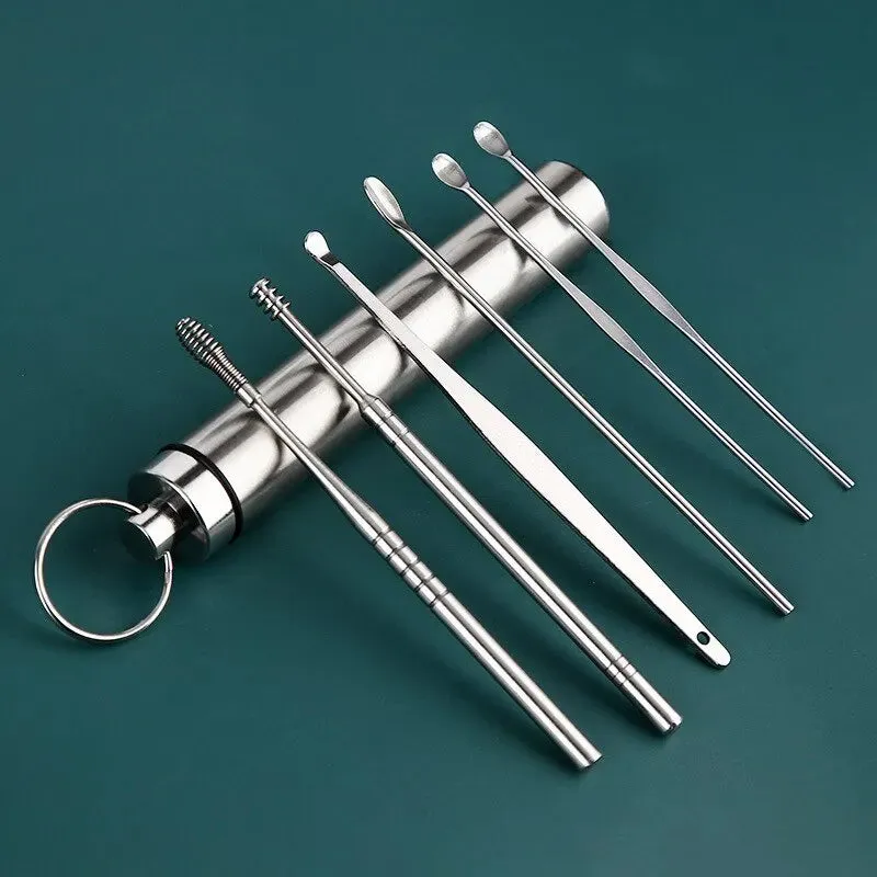 12-Piece Stainless Steel Earpick Set – Spiral Wax Remover & Ear Digging Tool Kit