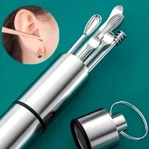12-Piece Stainless Steel Earpick Set – Spiral Wax Remover & Ear Digging Tool Kit
