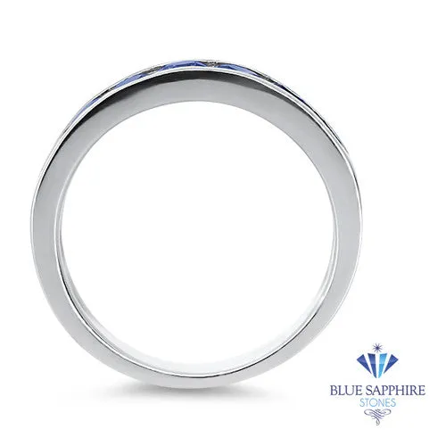 1.22ctw Round Blue Sapphire Ring in 18K White Gold