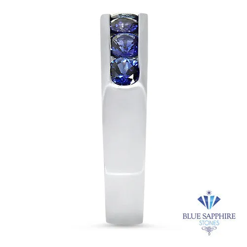 1.22ctw Round Blue Sapphire Ring in 18K White Gold