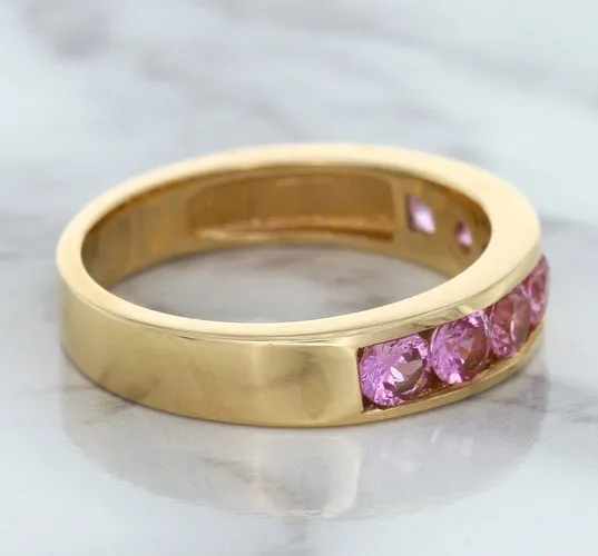 1.23ctw Round Pink Sapphire Ring in 18K Rose Gold