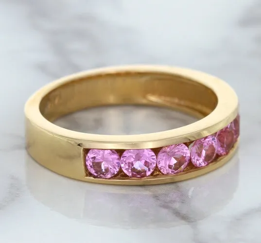 1.23ctw Round Pink Sapphire Ring in 18K Rose Gold