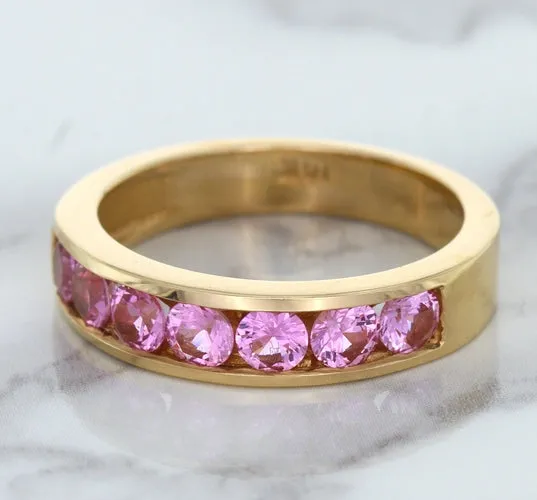 1.23ctw Round Pink Sapphire Ring in 18K Rose Gold