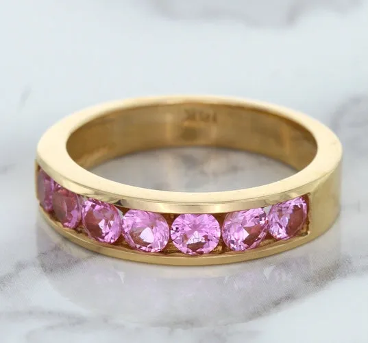 1.23ctw Round Pink Sapphire Ring in 18K Rose Gold