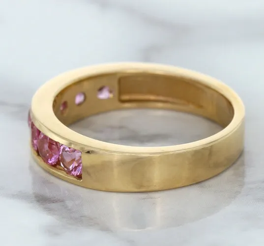 1.23ctw Round Pink Sapphire Ring in 18K Rose Gold