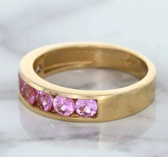 1.23ctw Round Pink Sapphire Ring in 18K Rose Gold