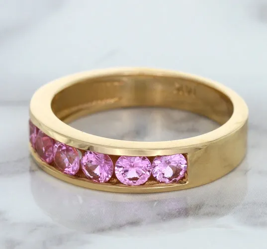 1.23ctw Round Pink Sapphire Ring in 18K Rose Gold