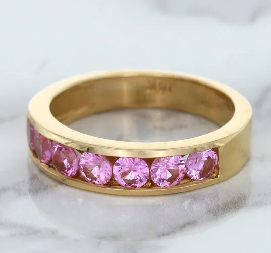 1.23ctw Round Pink Sapphire Ring in 18K Rose Gold
