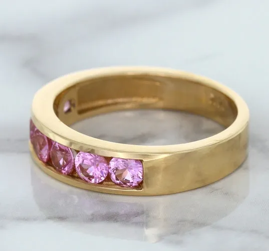 1.23ctw Round Pink Sapphire Ring in 18K Rose Gold