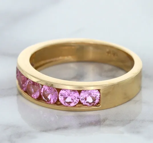 1.23ctw Round Pink Sapphire Ring in 18K Rose Gold