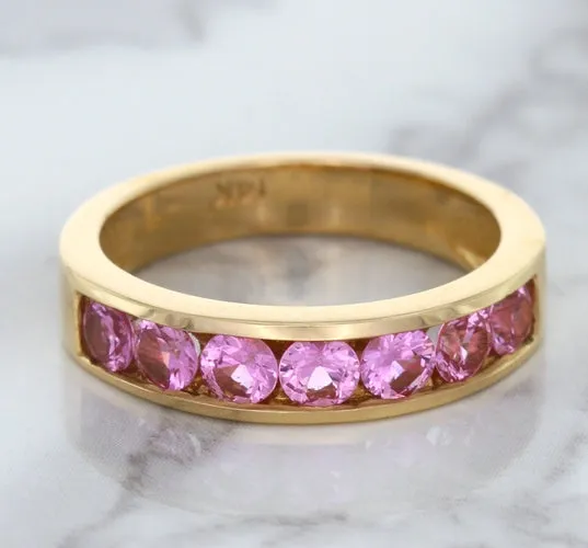 1.23ctw Round Pink Sapphire Ring in 18K Rose Gold