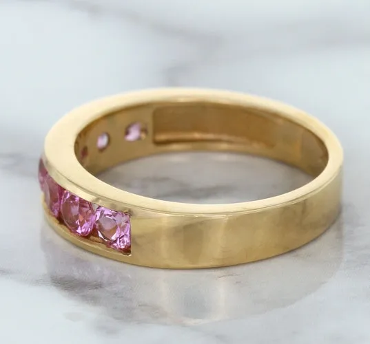 1.23ctw Round Pink Sapphire Ring in 18K Rose Gold