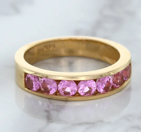 1.23ctw Round Pink Sapphire Ring in 18K Rose Gold