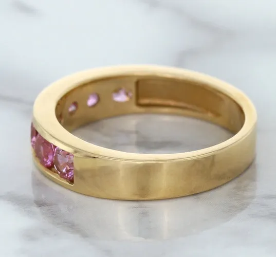 1.23ctw Round Pink Sapphire Ring in 18K Rose Gold