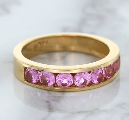 1.23ctw Round Pink Sapphire Ring in 18K Rose Gold