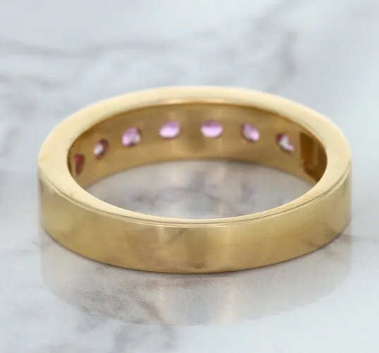1.23ctw Round Pink Sapphire Ring in 18K Rose Gold