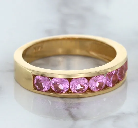 1.23ctw Round Pink Sapphire Ring in 18K Rose Gold